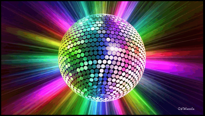 Colorful Boule À Facettes Disco Allume Club De Fond De Nuit ...