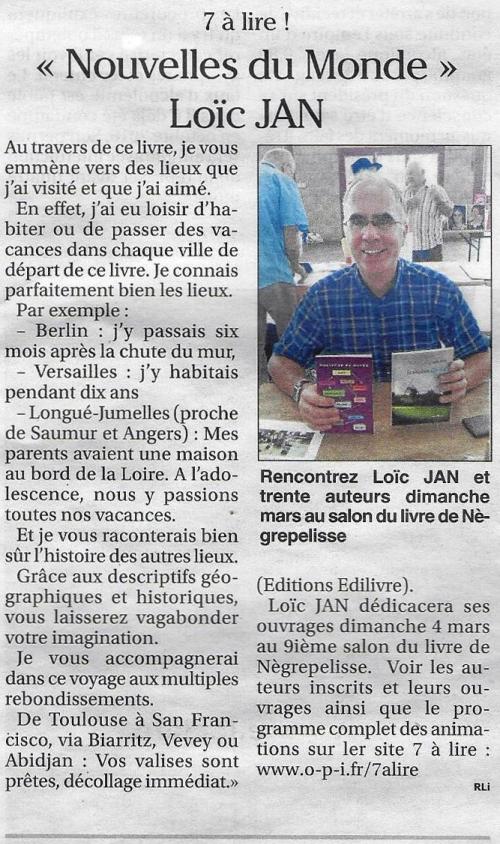 NOUVELLES DU MONDE DE L. JAN