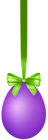 Purple Hanging Easter Egg with Bow Transparent Clip Art Image