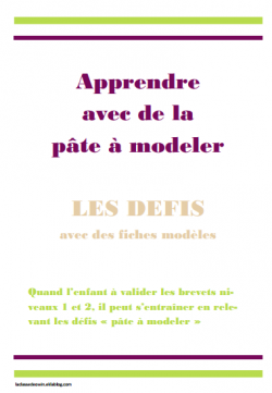la pâte à modeler en maternelle : progression, brevets, fiches de suivi ... 