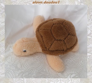 Peluche DoudouTortue Rose Saumon Marron