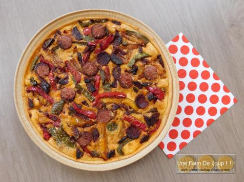 Tarte aux poivrons et chorizo