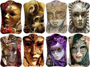 Cartonnettes " Masques Venise"