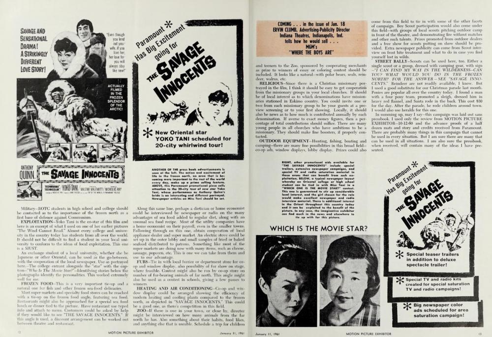 BOX OFFICE USA DU 22 MARS 1961 AU 28 MARS 1961