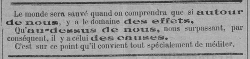 Effet & Cause (Le Fraterniste, 19 juin 1914)