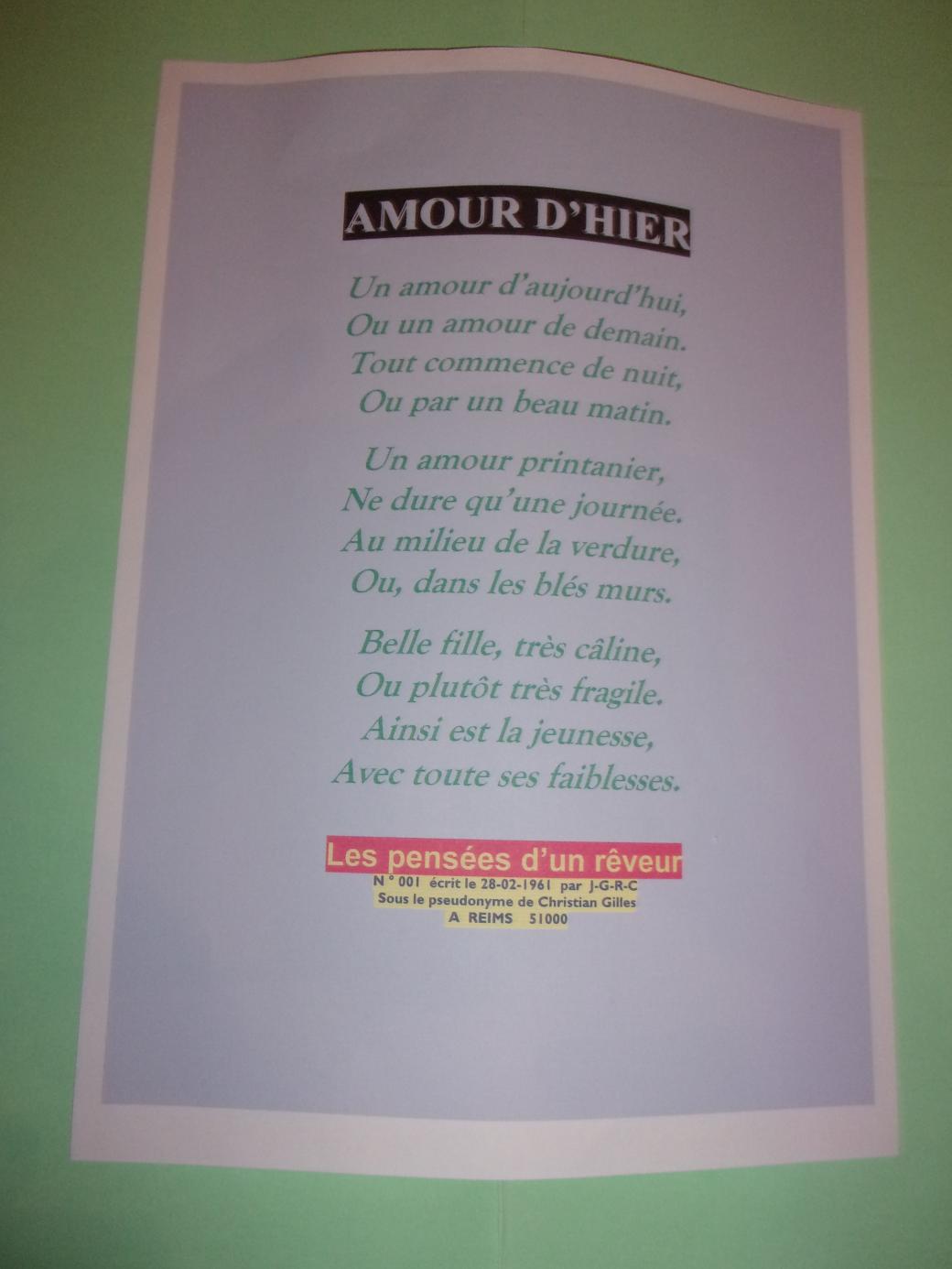 POEME DE CHRISTIAN GILLES: