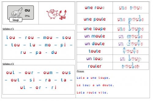 Fiche son Ou (différenciation)