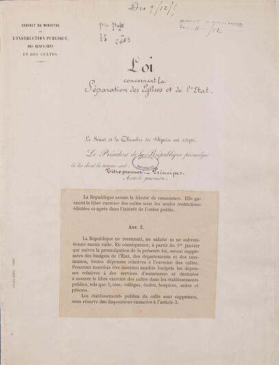 L'ÉROSION DE LA LOI 1905: LES RESPONSABLES