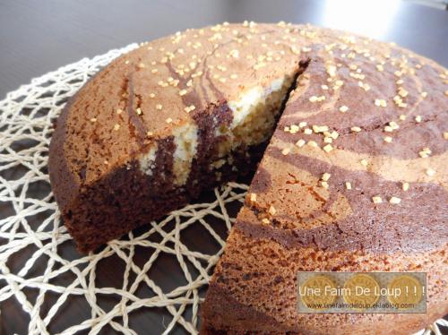 Gâteau marbré au chocolat & noix de coco