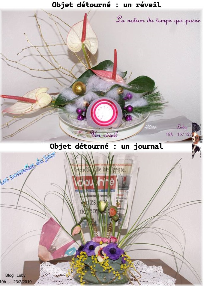 Objets détournés dans mes compositions florales (1/2)