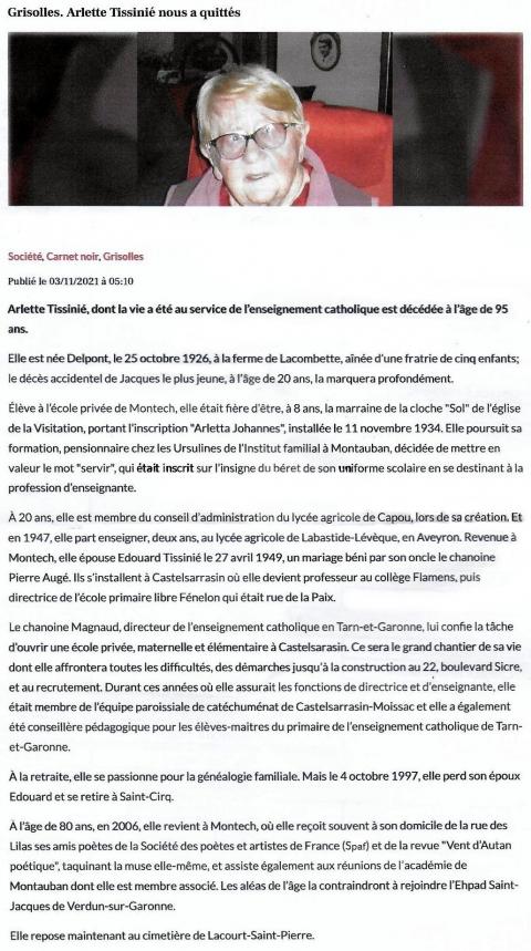 UNE AMIE DES MOTS NOUS A QUITTES