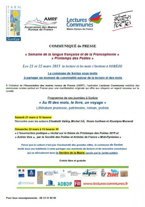 LECTURES COMMUNES 2015