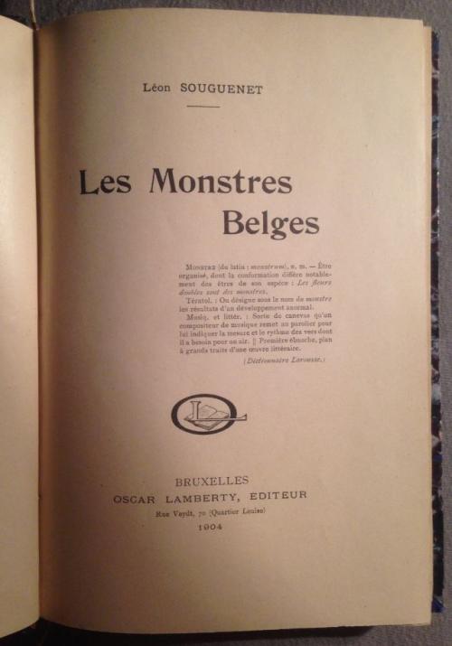 Léon Souguenet - Les montres belges (1904)-1ère page