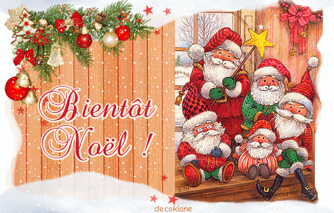 Bientôt Noël, gif animé, blinkie,carte, attente