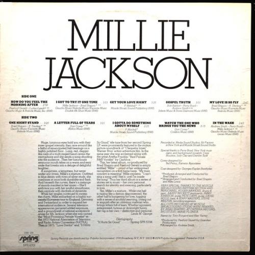 Millie Jackson : Album " I Got To Try It One Time " Spring Records SPR 6701 [ US ]