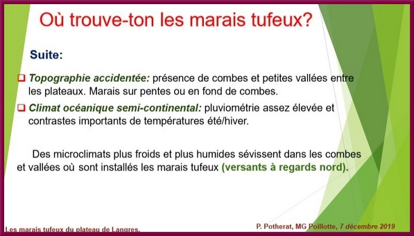 "Les marais tufeux du Plateau de Langres", une conférence proposée par la Société Mycologique du Châtillonnais