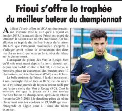 Frioui Samy (MCA) 17 Buts meilleur buteur 2021-2022