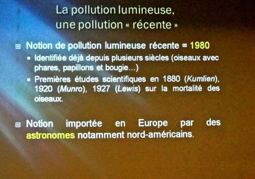 "Pollution lumineuse, impacts sur la faune", une conférence de Julien Taisne  pour l'Association Culturelle Châtillonnaise...