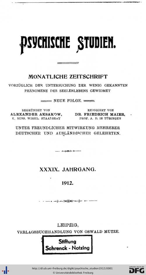 Etwas vom Antoinismus (Psychische Studien-Heft 7-Juli 1912)