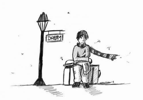 • Croquis homme qui attends (gare)