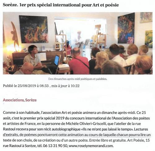 DIMANCHE EN POESIE 25 AOUT