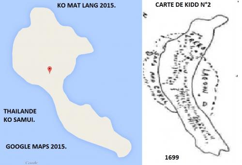 île au trésor de la carte N°2 de KIDD est KO  MAT LANG.(Photo Google Maps) (Albert Fagioli)