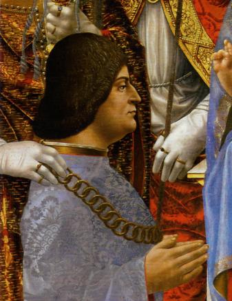 Peinture d'un homme vu de profil.