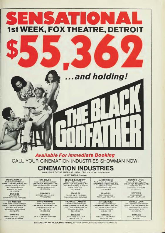 THE BLACK GODFATHER BOX OFFICE USA 1974
