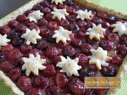 Tarte aux cerises et sa pâte brisée aux graines de pavot