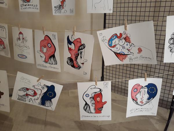Une forêt de dessins de Marianne à la Mairie du 5ème