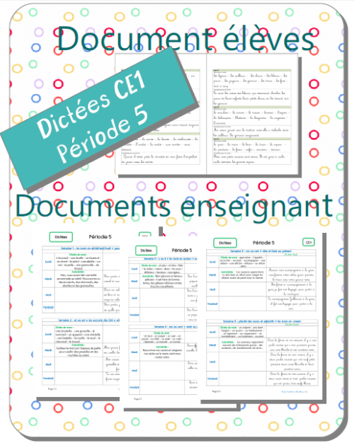 Les dictées CE1 de la période 5