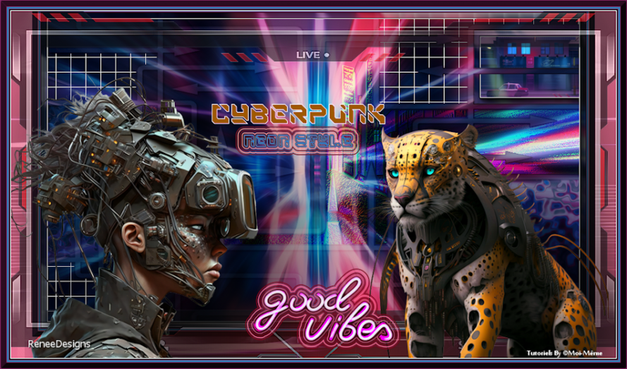 Cyberpunk, neon style