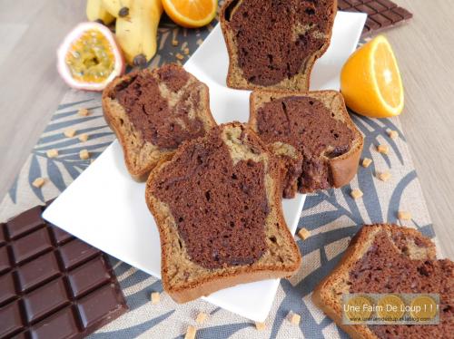 Banana bread marbré 