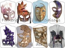 Cartonnettes " Masques Venise"