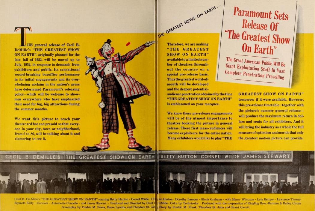 BOX OFFICE USA DU 9 JANVIER 1952 AU 15 JANVIER 1952