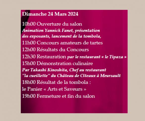 Le salon Art et Saveurs des Lion's  revient les 23 et 24 mars 2024  pour notre plus grand plaisir !