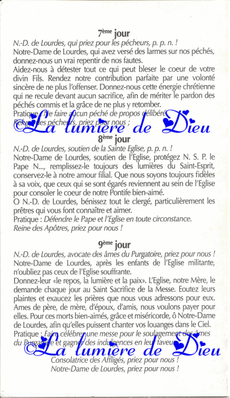 Neuvaine à Notre-Dame de Lourdes (3)