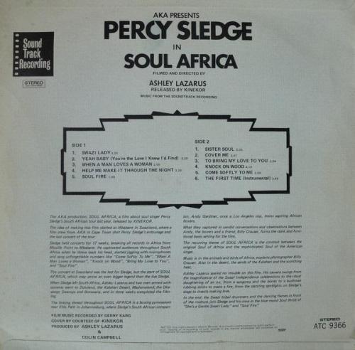 Percy Sledge : Album " Soul Africa " Atlantic Records ATC 9366 [ ZA ]