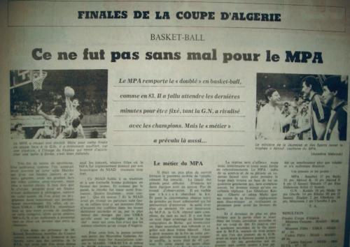 1985 MCA Vainqueur de la Coupe d'Algerie