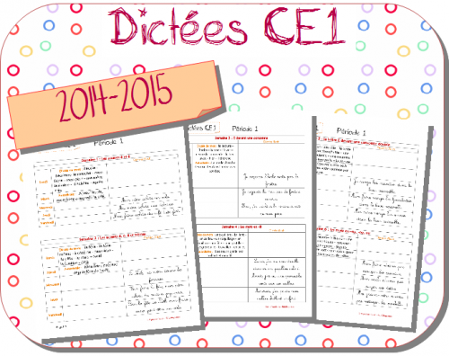 Mise à jour des dictées CE1 2014-2015