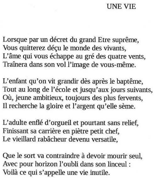 UNE VIE