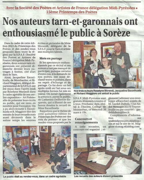 SUR LES DIMANCHES DE SORÈZE