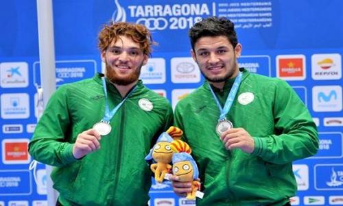 BOUDJEMLINE Adem à droite 2018 Médaillé d'Argent aux Jeux Méditerranéens à Tarragone 