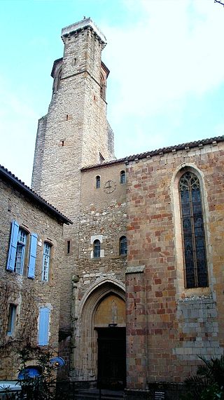 Cordes-sur-Ciel - Eglise Saint-Michel - Tour et portail.jpg