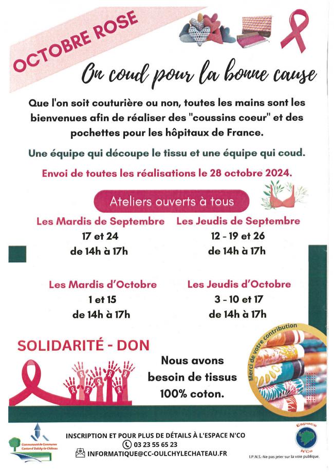 Atelier couture Octobre Rose
