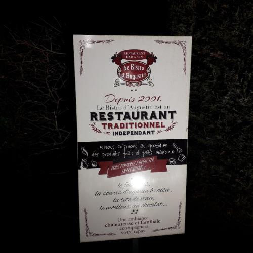 Dîner, non pas au bistrot Valentin, mais Augustin