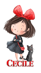 734 - fille et chat - signature, gif animé, blinkie