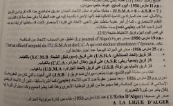 11 mars 1956 : Livre de l'USMA 1937-1956 de Hammouche Chaâbane