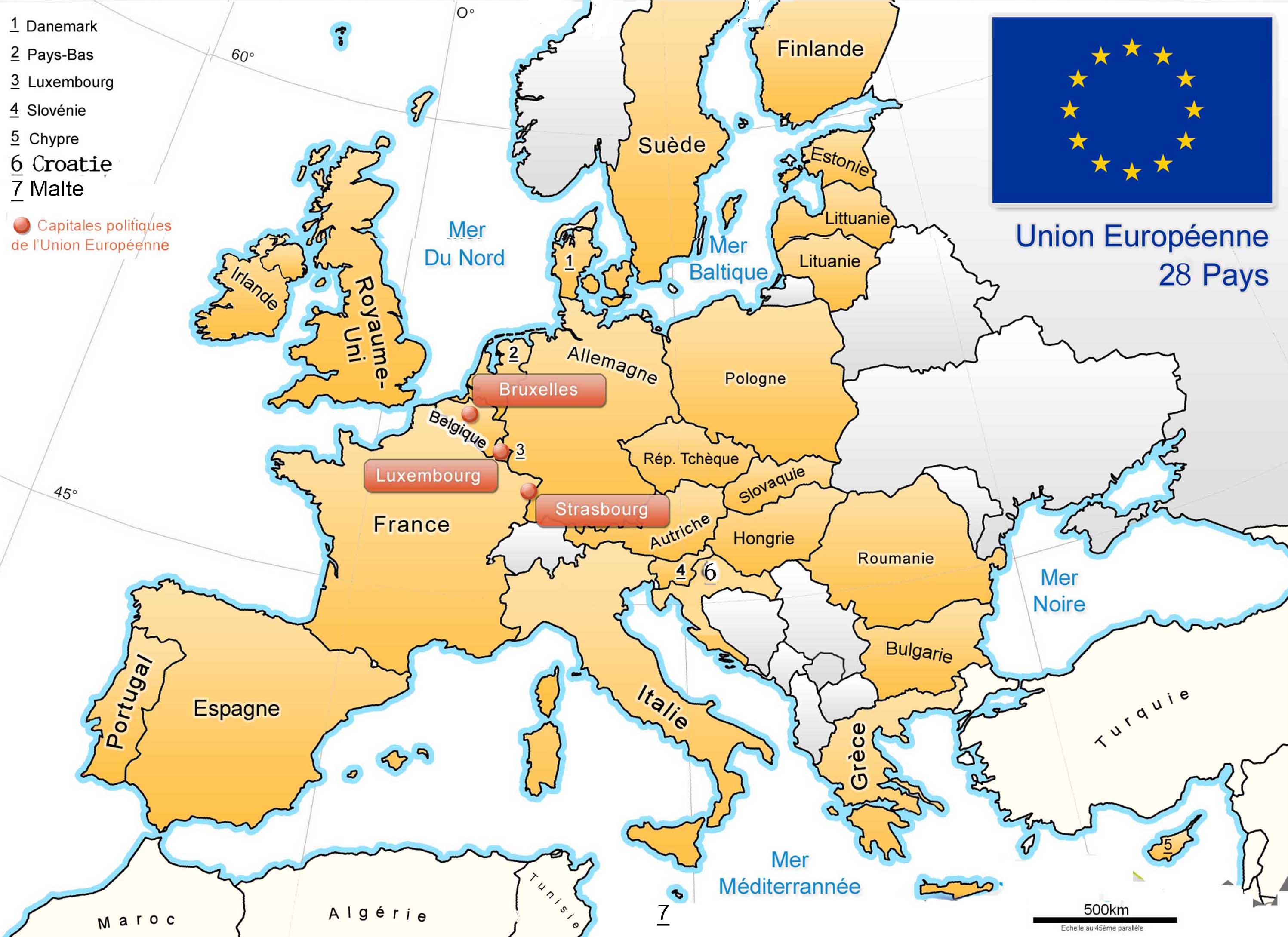 Unia Europejska - mapa Unii Europejskiej 1 - Francuski przy kawie