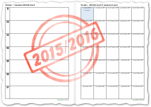 Planning par période Zone B 2015-2016